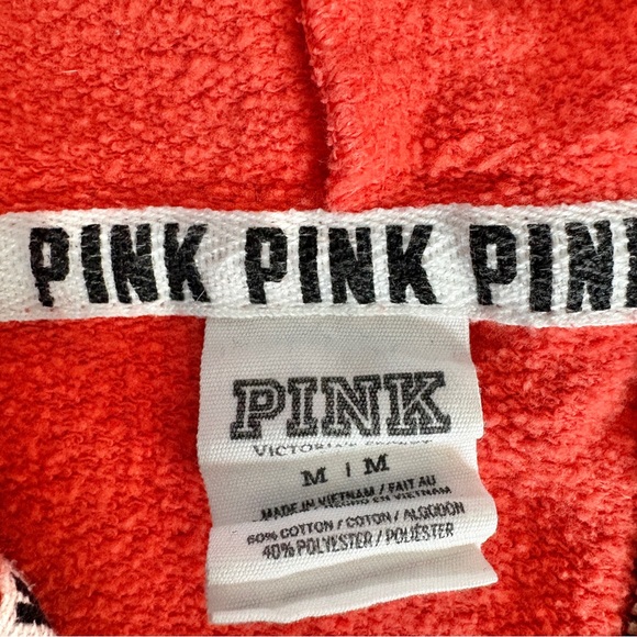 PINK Victoria’s Secret orange medium 3/4 zip hoodie sweatshirt - Picture 5 of 5